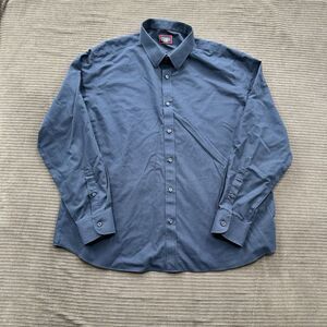 Untuckit‎ Shirt Men 2XL Blue Cotton Long Sleeve Button Up Preppy Casual.